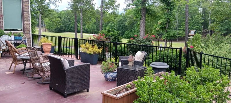 Black aluminum ornamental fence