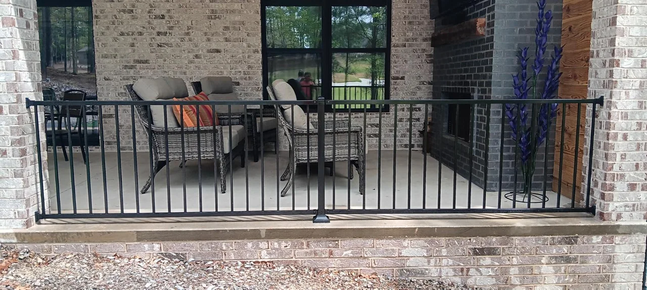 Black aluminum ornamental fence installed by James' Fence in Central Arkansas